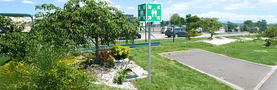 panneau 360 point rassemblement